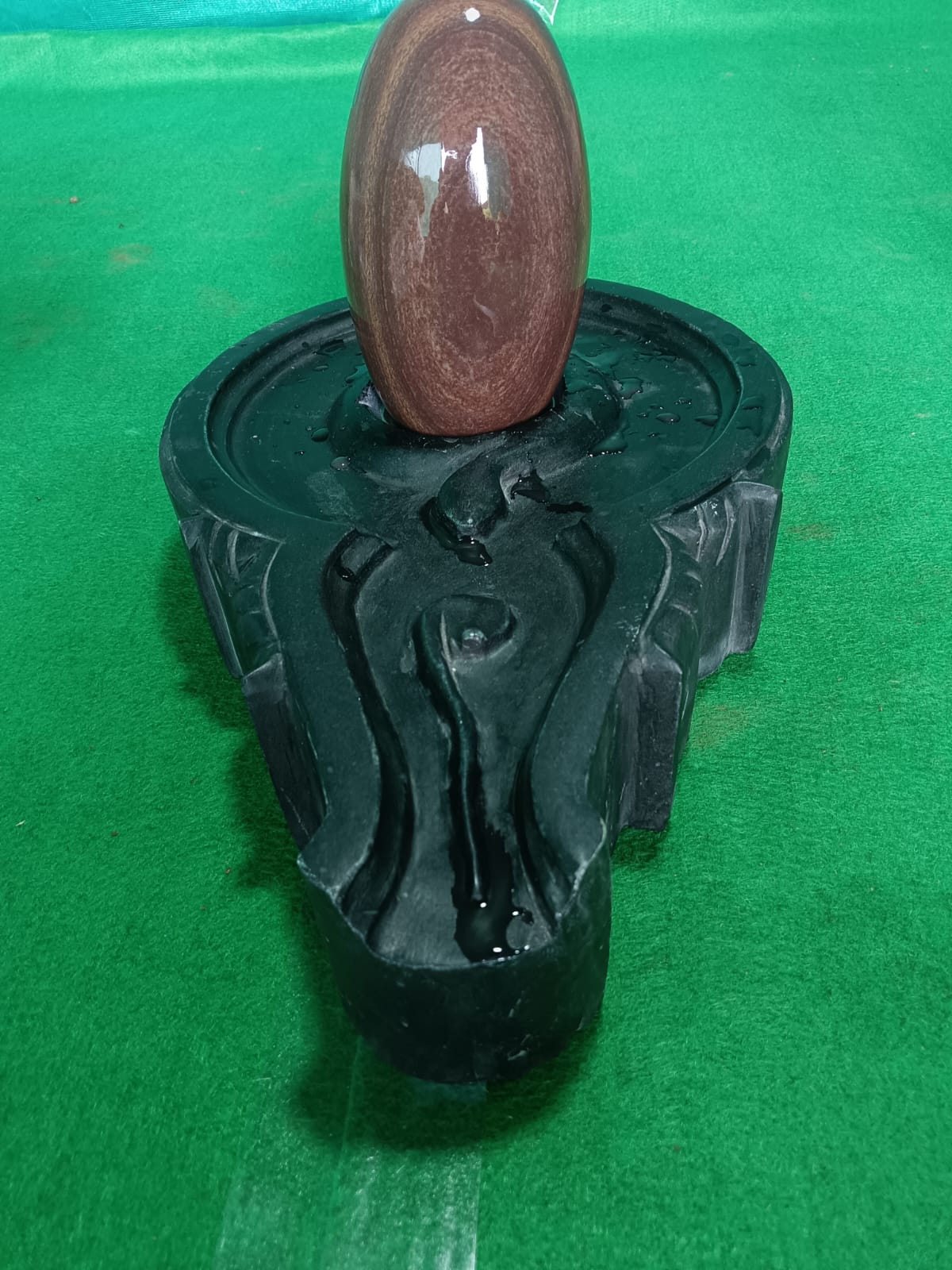 8 inch naramdeshwar shivling with damaru base